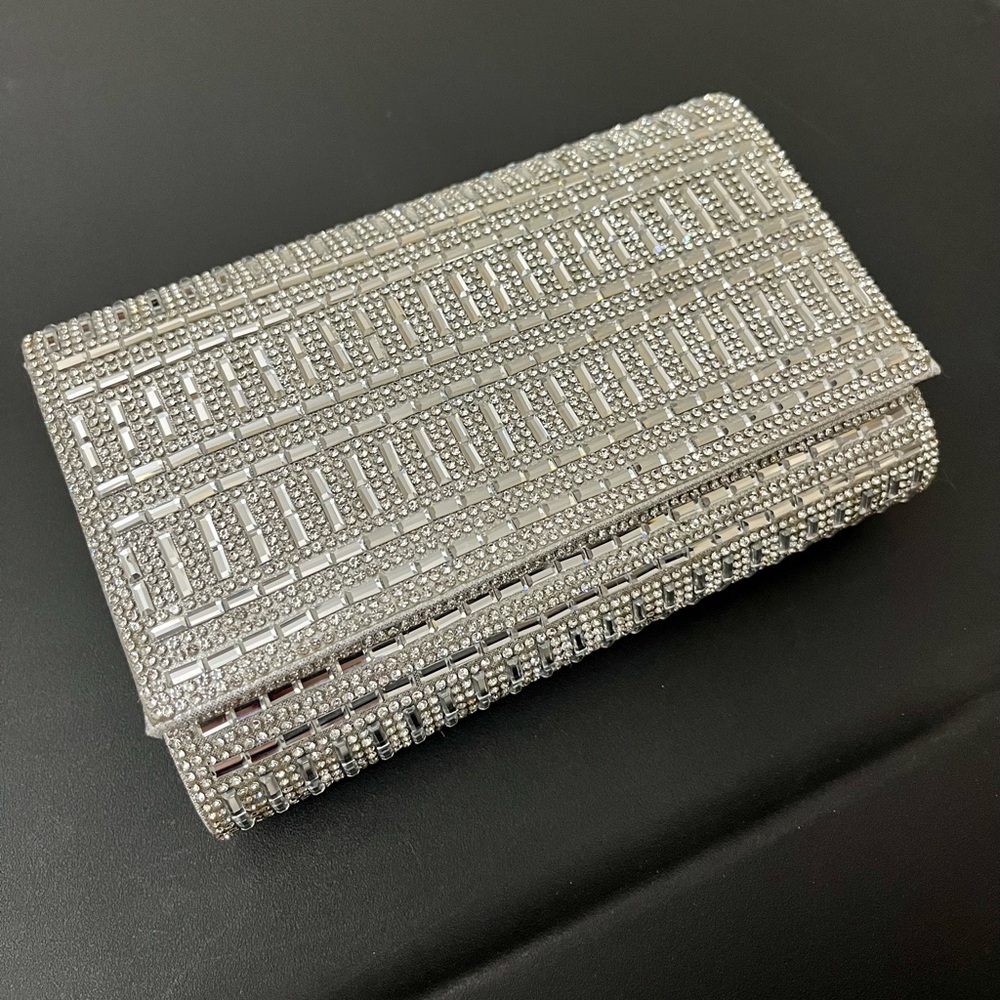 Windsor So Glam Rhinestone And Baguette Stone Clutch